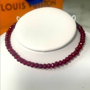 ✨ NEW Real Ruby Tennis Bracelet ✨ Adjustable 7-9” | Sterling Silver Plated